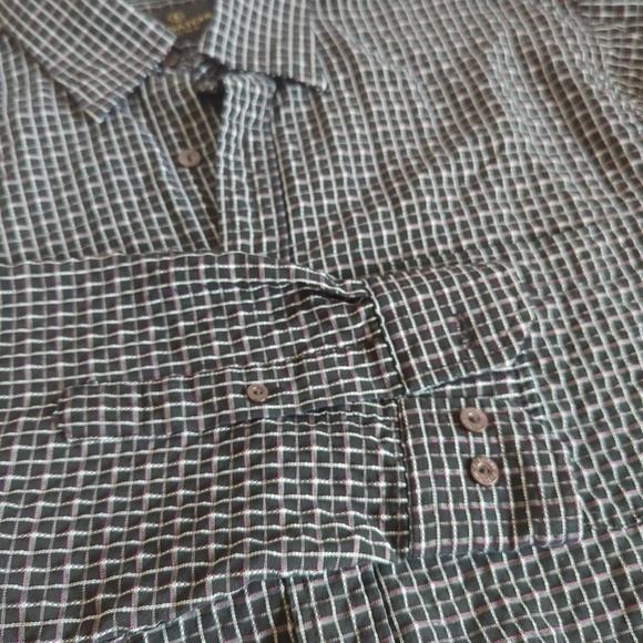 Bugatchi Uomo Men’s Black White Check Long Sleeve Button Down Shirt L - Picture 4 of 11